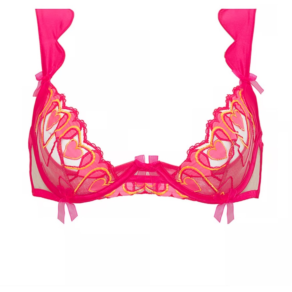 FOR LOVE & LEMONS Graphic Hearts Bra Size Small